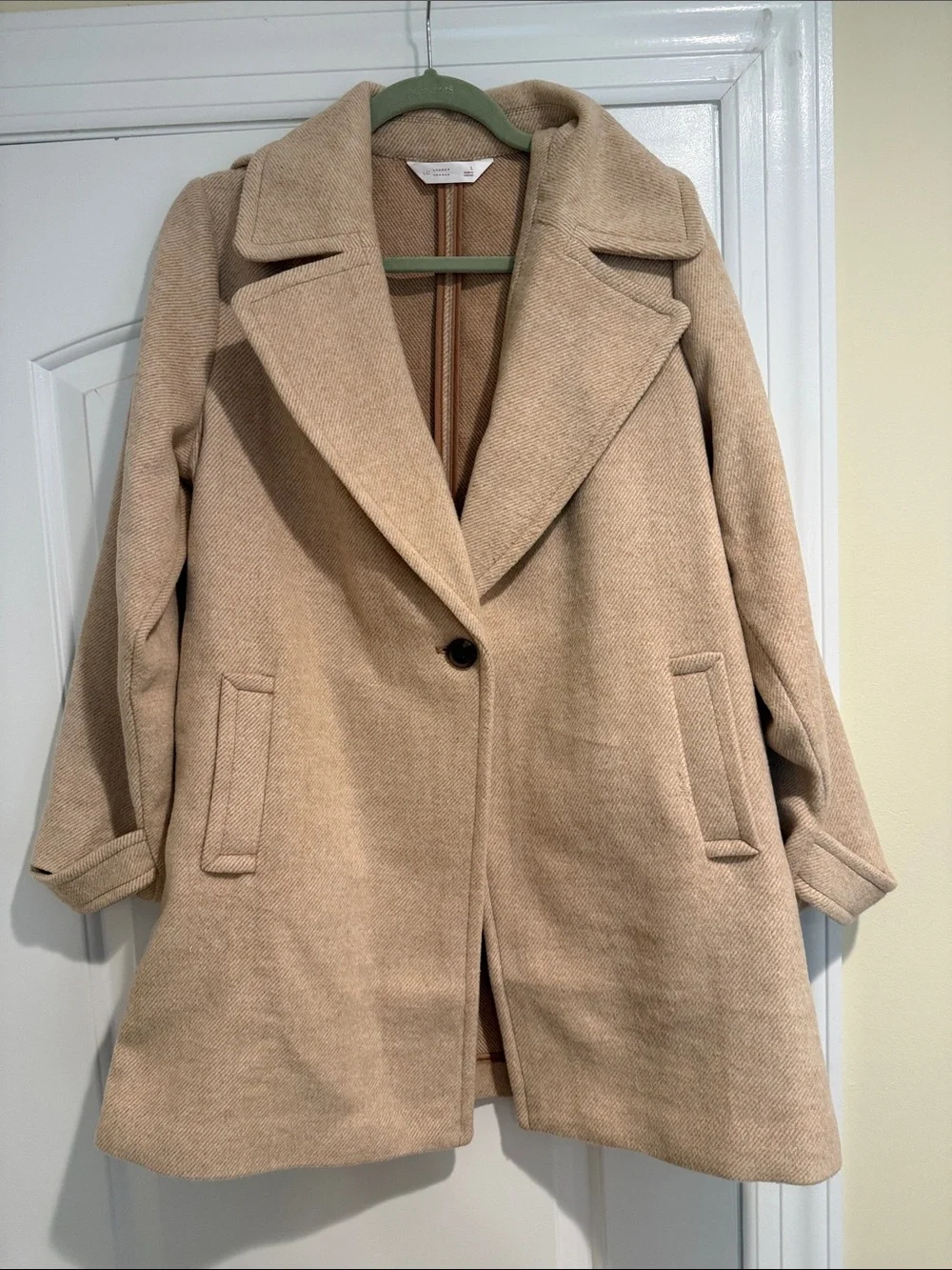 LC Lauren Conrad Beige Single-Button Pea Coat